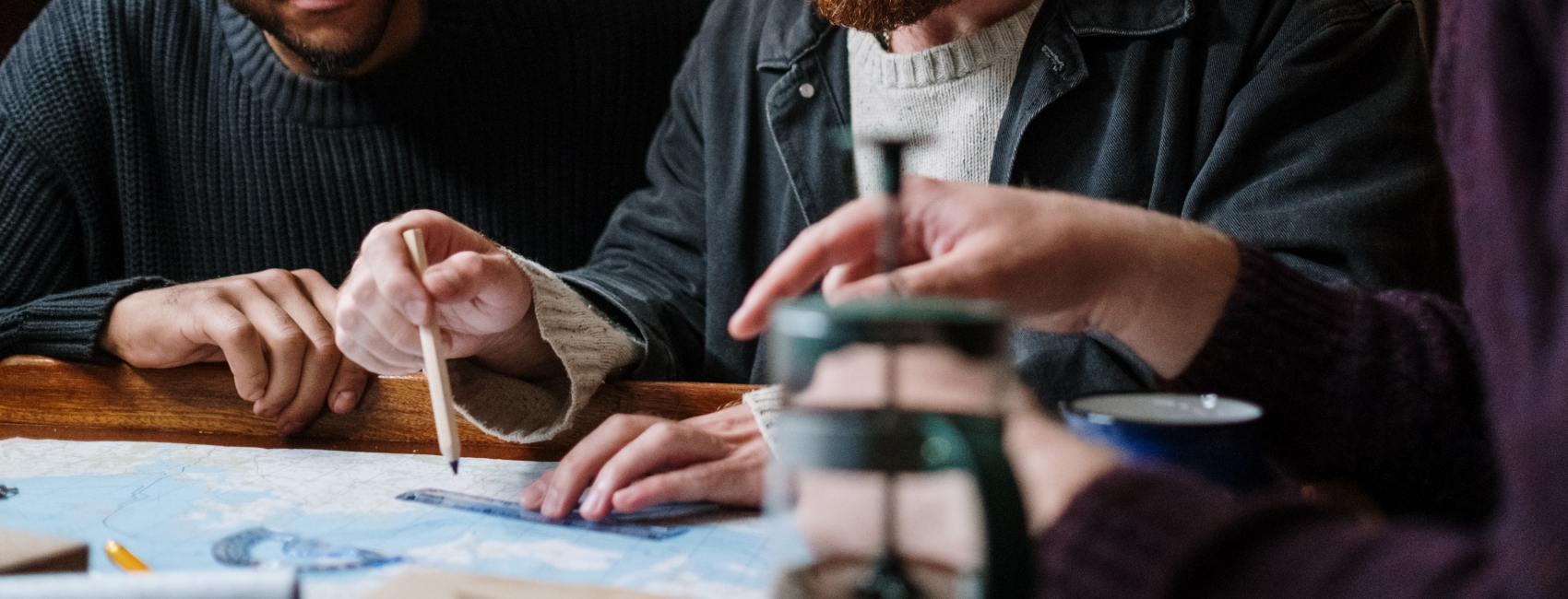 group drawing on map