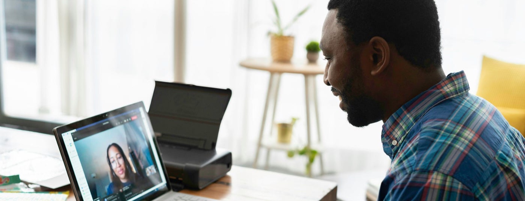 Man on video call